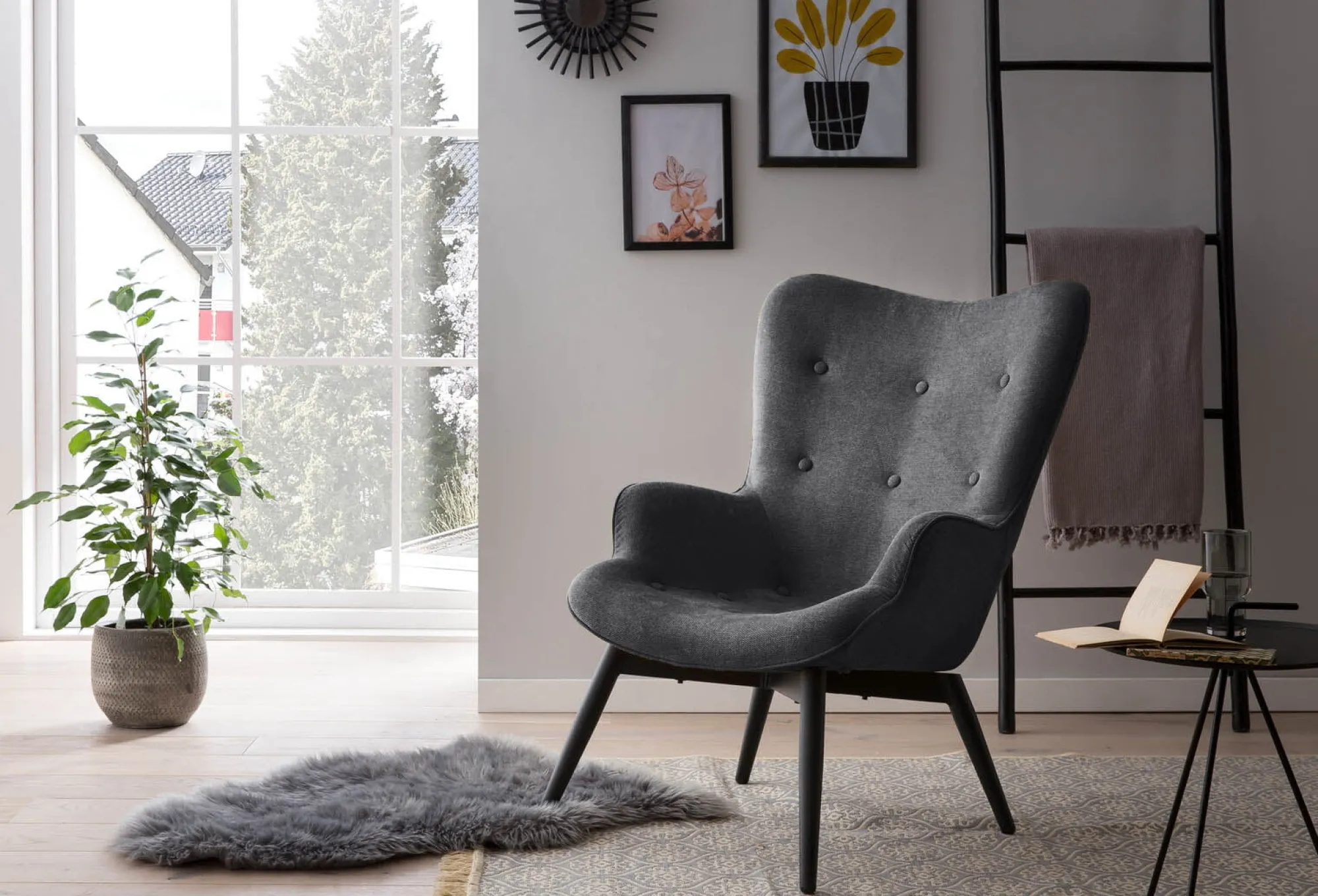 Fauteuils^Huisenthuis Fauteuil Lisanne Donker Grijs