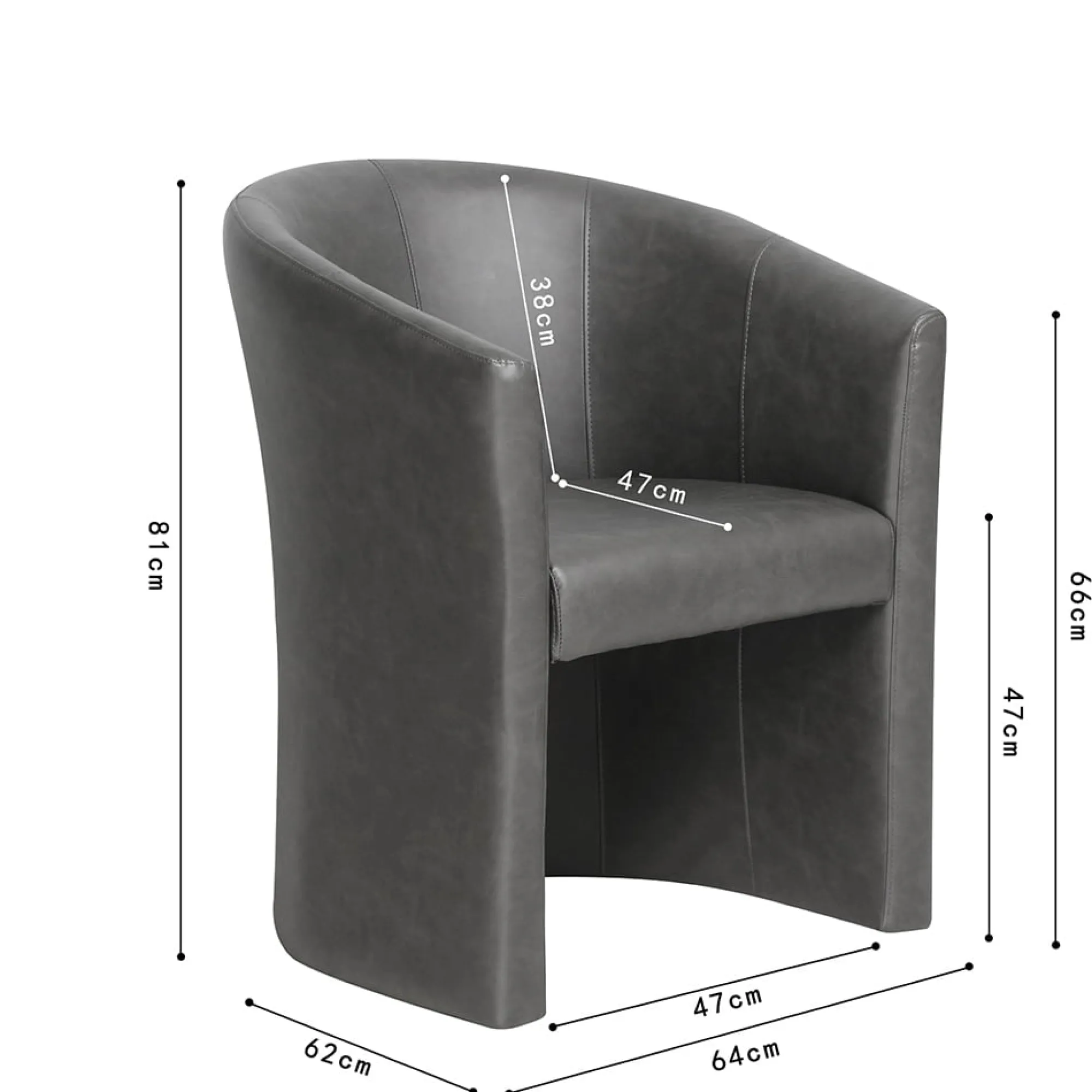 Fauteuils^Huisenthuis Fauteuil Steven Kunstleer – Vintage Donkergrijs