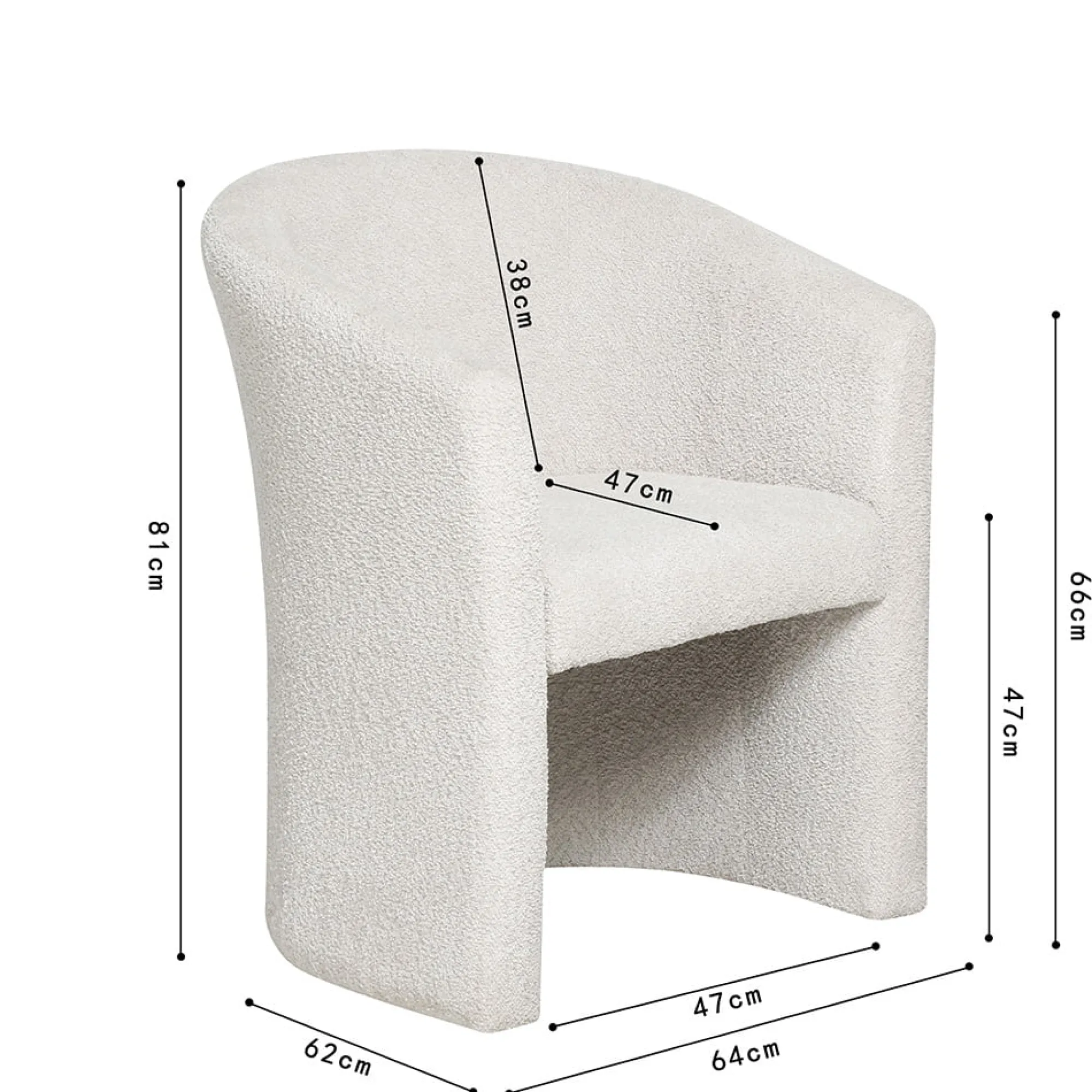 Fauteuils^Huisenthuis Fauteuil Steven Bouclé Zand