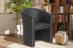 Fauteuils^Huisenthuis Fauteuil Steven Kunstleer Zwart
