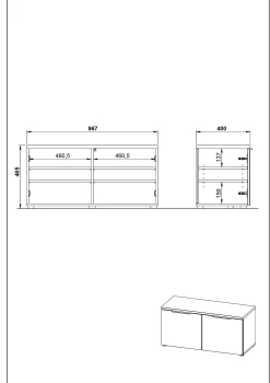 Schoenenkasten^Huisenthuis Halbank Montreal Wit