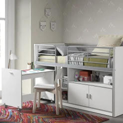 Kinderbedden^Huisenthuis Halfhoogslaper Evi-USB-W Wit