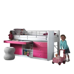 Kinderbedden^Huisenthuis Halfhoogslaper Evi-UTB-F Fuchsia