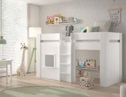 Kinderbedden^Huisenthuis Halfhoogslaper Hanne Wit