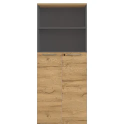 Kantoorkasten^Huisenthuis Halfopen kantoorkast Ergonoma Eiken Antraciet, Eiken