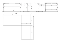 Bureaus^Huisenthuis Hoekbureau Galileo 240 x 200 cm Wit