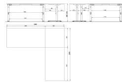 Bureaus^Huisenthuis Hoekbureau Galileo 240 x 220 cm Wit