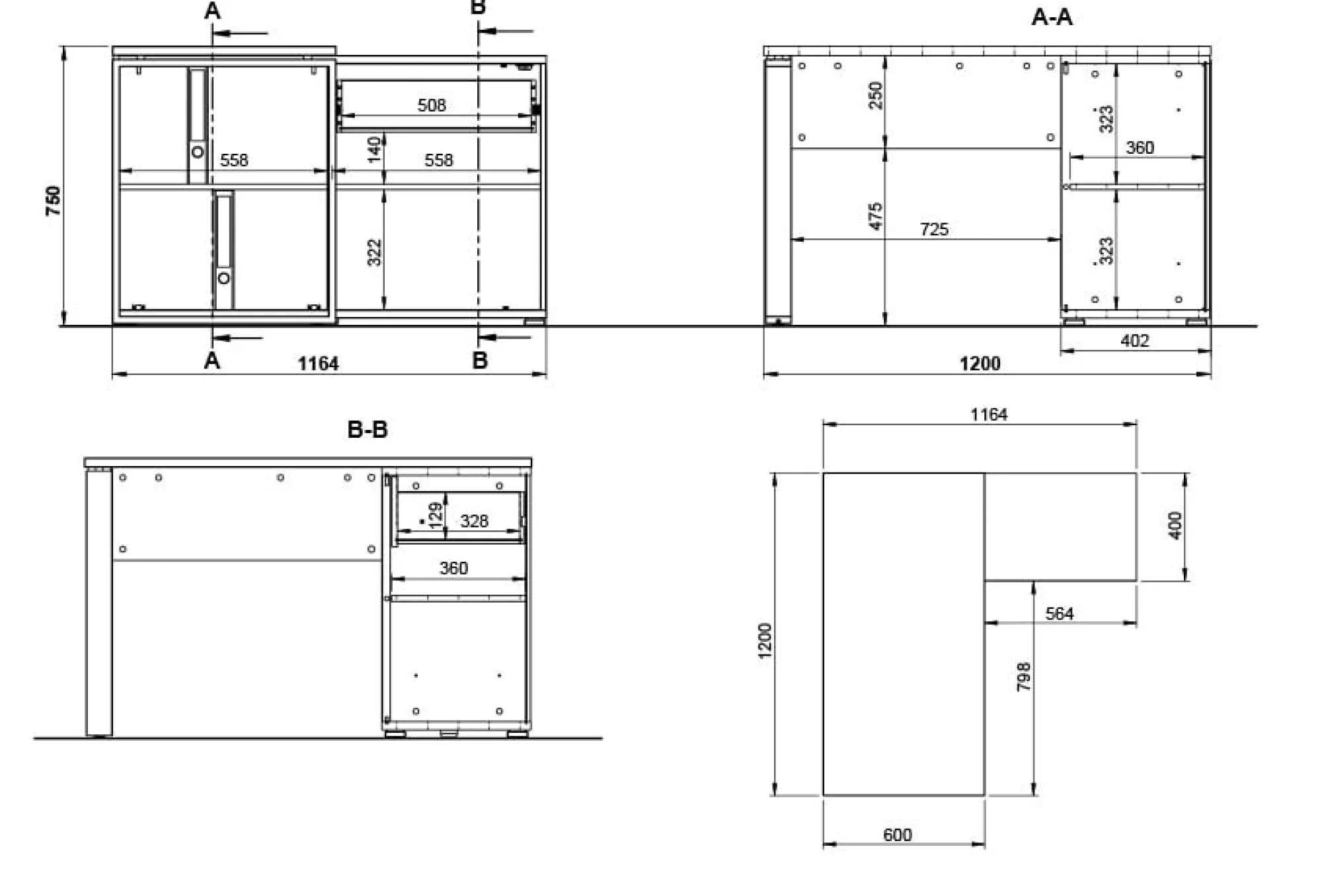 Bureaus^Huisenthuis Hoekbureau Kreta