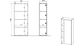 Kantoorkasten^Huisenthuis Hoge kantoorkast Orlando 145 cm Grafiet