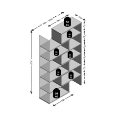 Wandrekken^Huisenthuis Hoge open kast Nereus 160 cm Wit