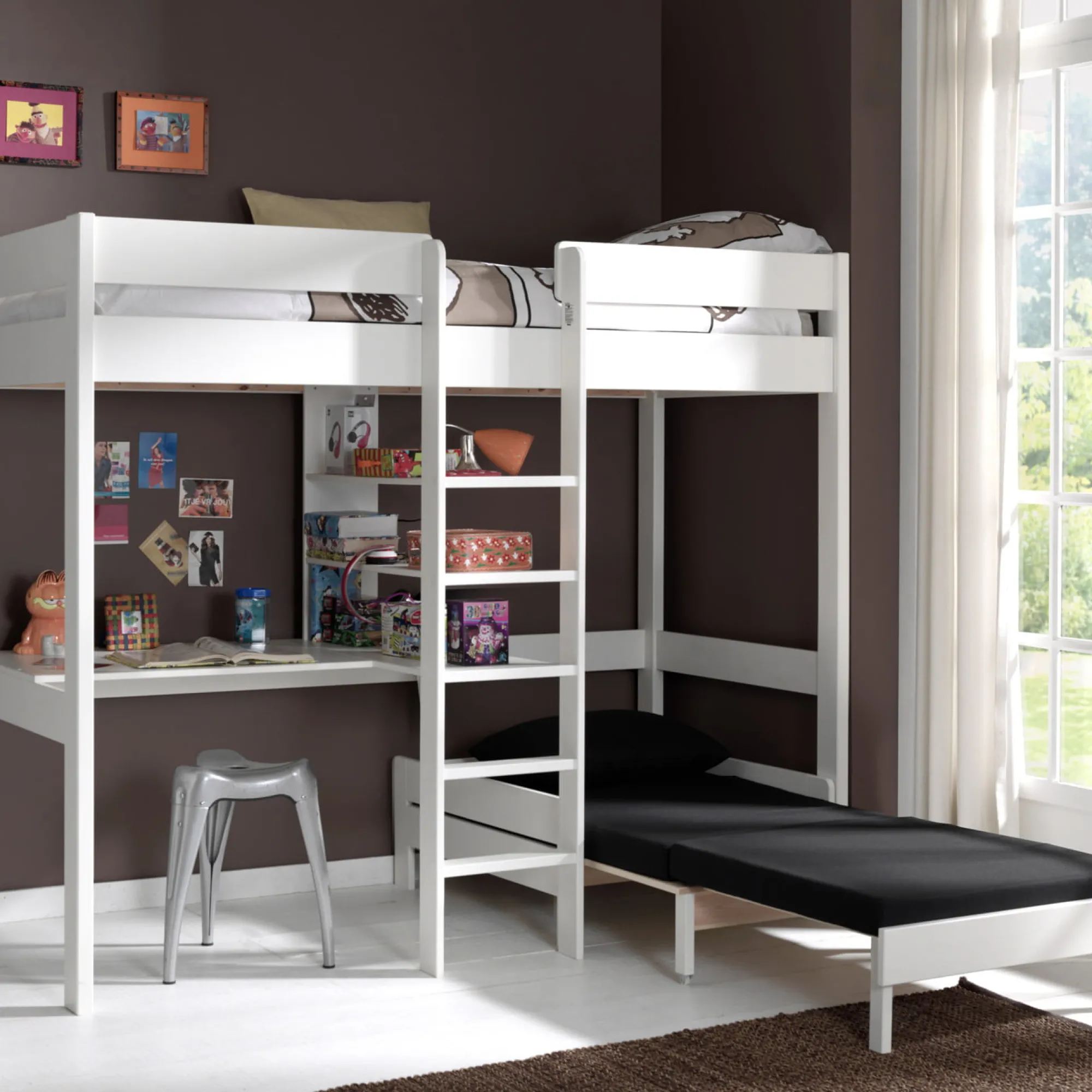 Kinderbedden^Huisenthuis Hoogslaper Cas 2 Wit