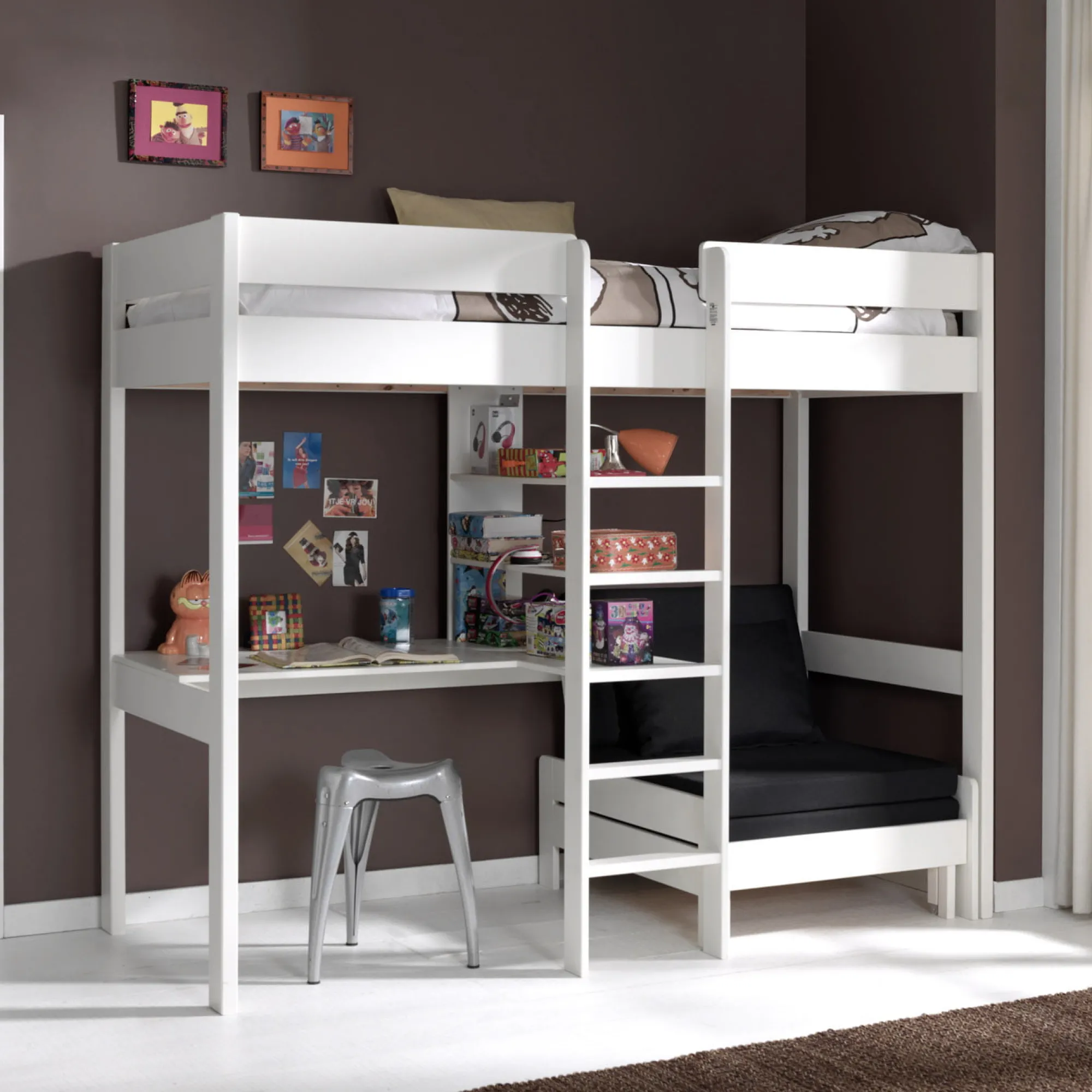 Kinderbedden^Huisenthuis Hoogslaper Cas 2 Wit