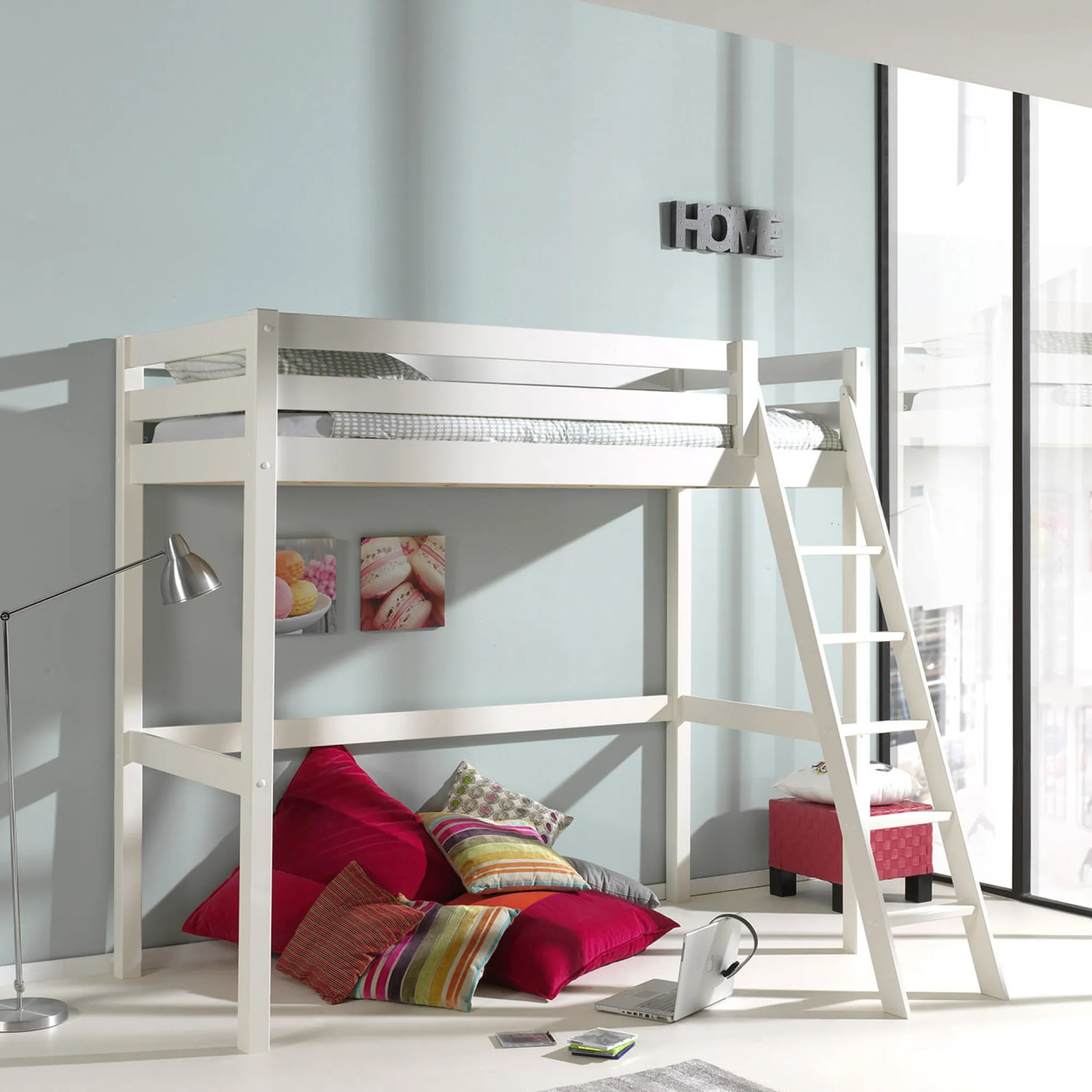 Kinderbedden^Huisenthuis Hoogslaper Charlie Wit
