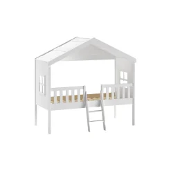 Kinderbedden^Huisenthuis Huisbed Alix Wit 90×200 cm – Met ladder