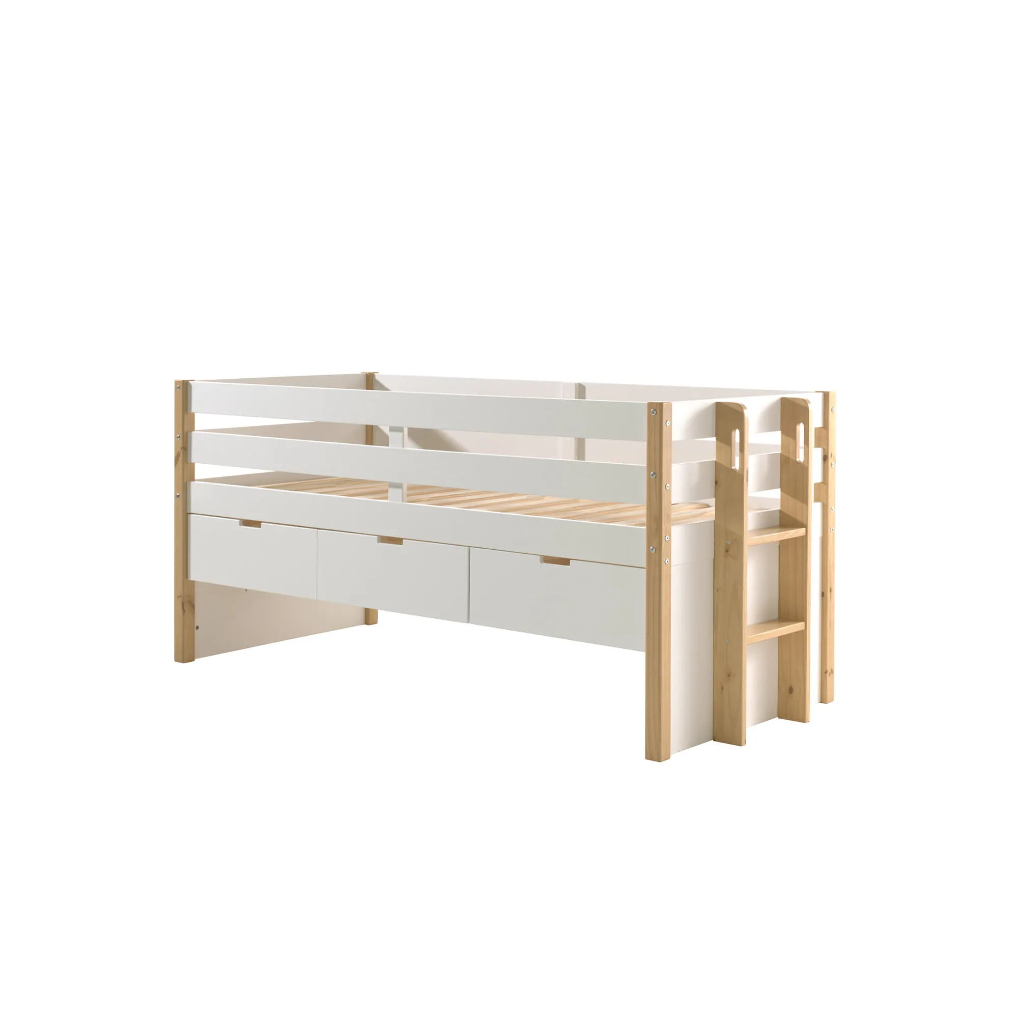 Kinderbedden^Huisenthuis Kajuitbed Arne Wit – Met laden