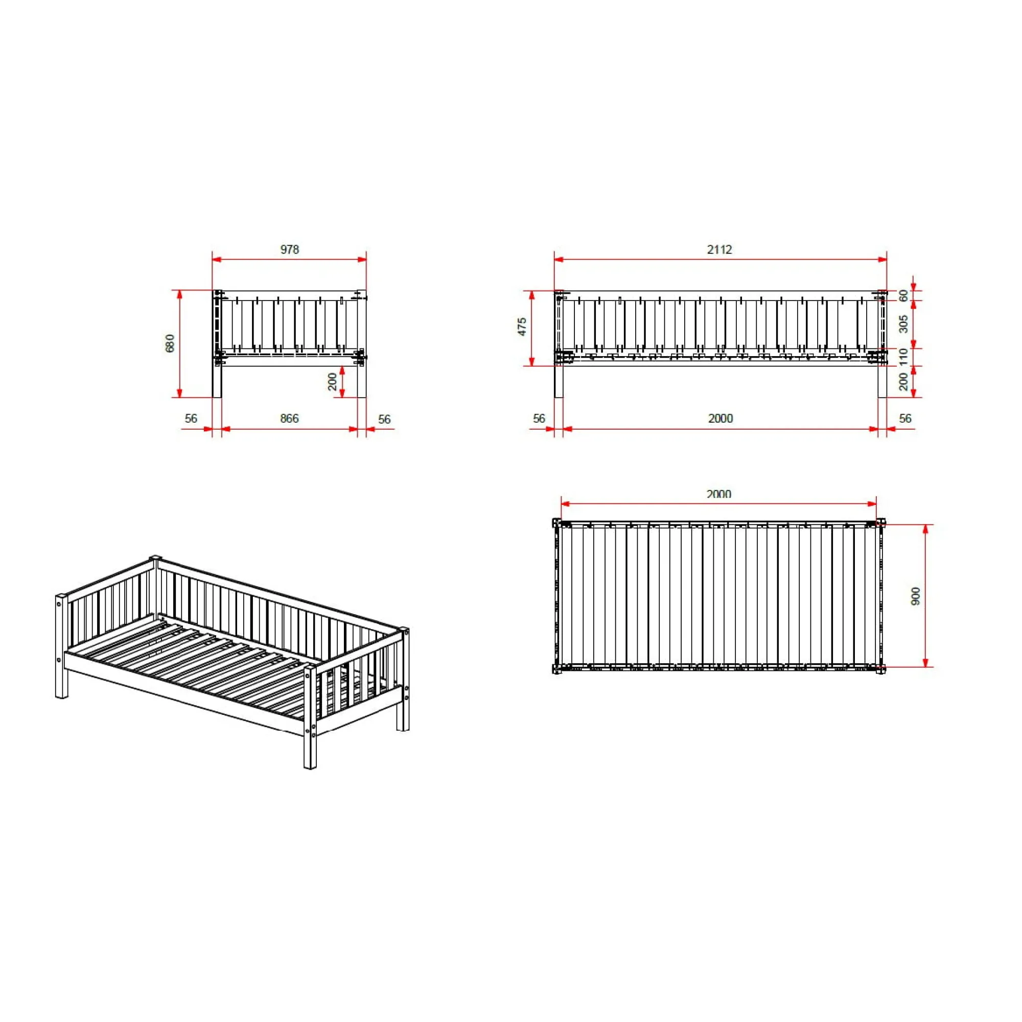 Kinderbedden^Huisenthuis Kajuitbed Seppe Wit