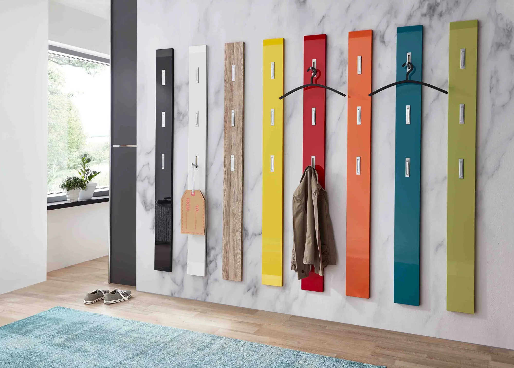Kapstokken^Huisenthuis Kapstokpaneel Colori Hoogglans Grijs