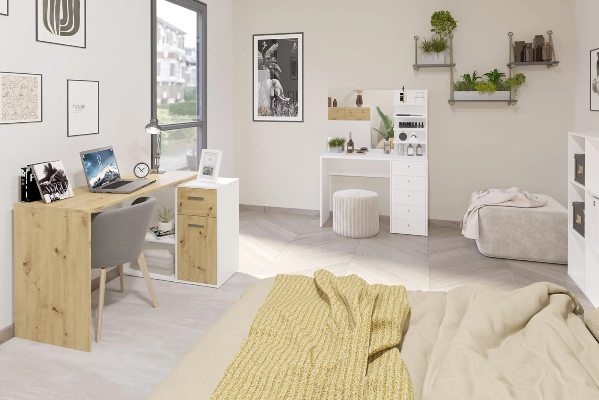 Kinderkameraccessoires^Huisenthuis Kaptafel Emilia Wit