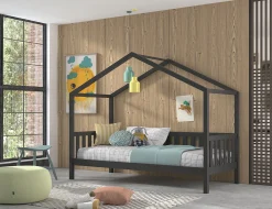 Kinderbedden^Huisenthuis Kinderbed Bibi 3 Antraciet