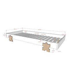 Kinderbedden^Huisenthuis Kinderbed Elif Wit