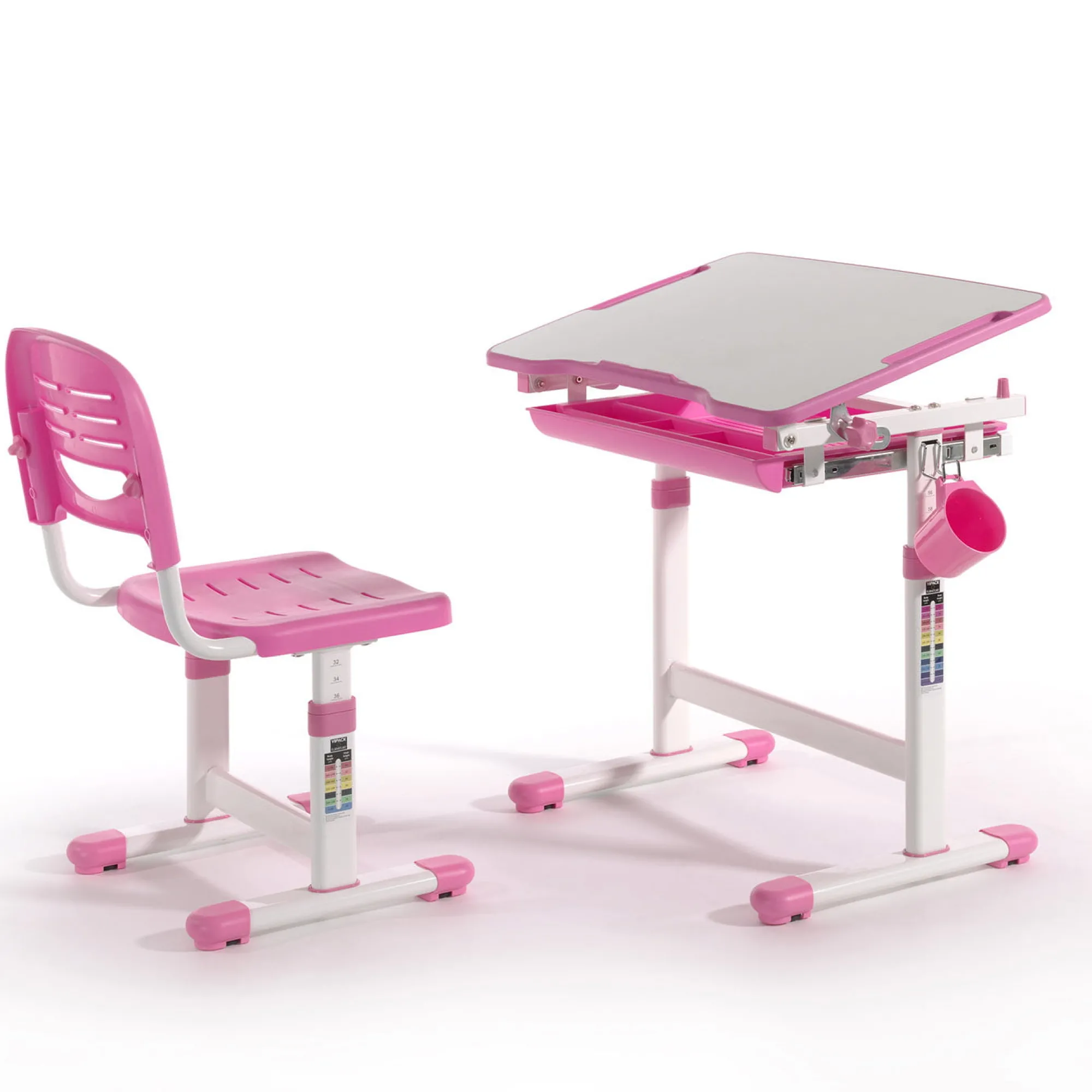 Kinderbureaus^Huisenthuis Kinderbureauset Ergo-1RO Roze