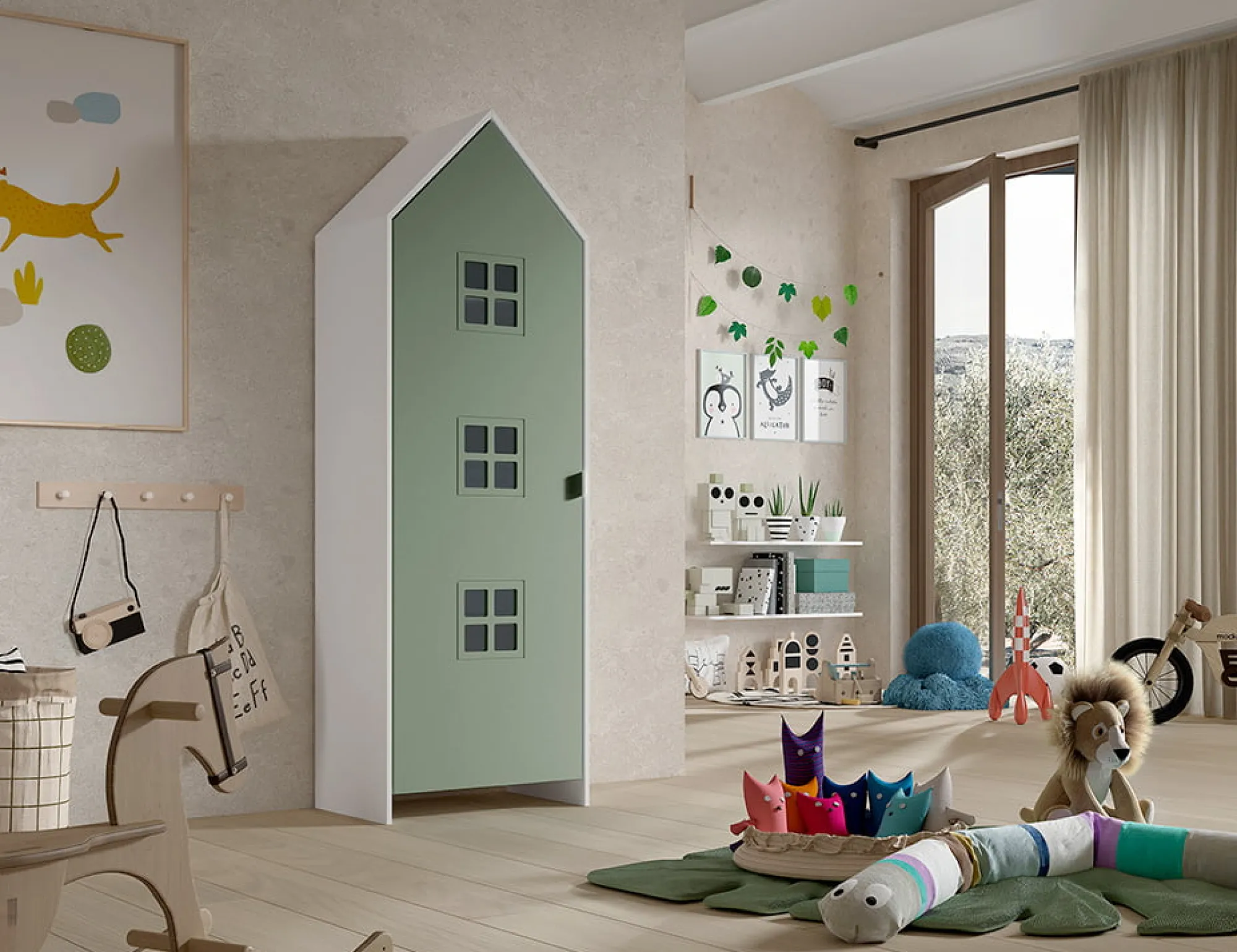 Kinderkamerkasten^Huisenthuis Kledingkast Juul Groen