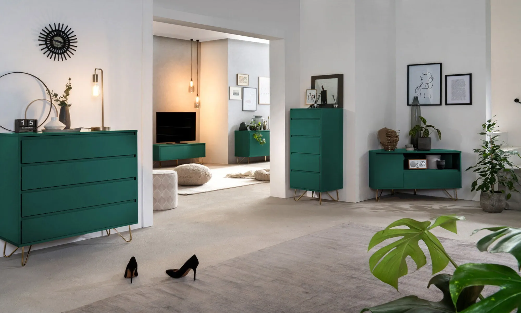 Ladekasten^Huisenthuis Ladekast Lucy 90 cm Groen