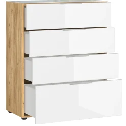 Ladekasten^Huisenthuis Ladekast Sirmione Wit-Eiken Eiken, Wit