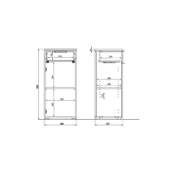 Badkamerkasten^Huisenthuis Lage badkamerkast Palma Eiken Wit 86 cm Eiken-Wit