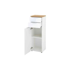 Badkamerkasten^Huisenthuis Lage badkamerkast Palma Eiken Wit 112 cm