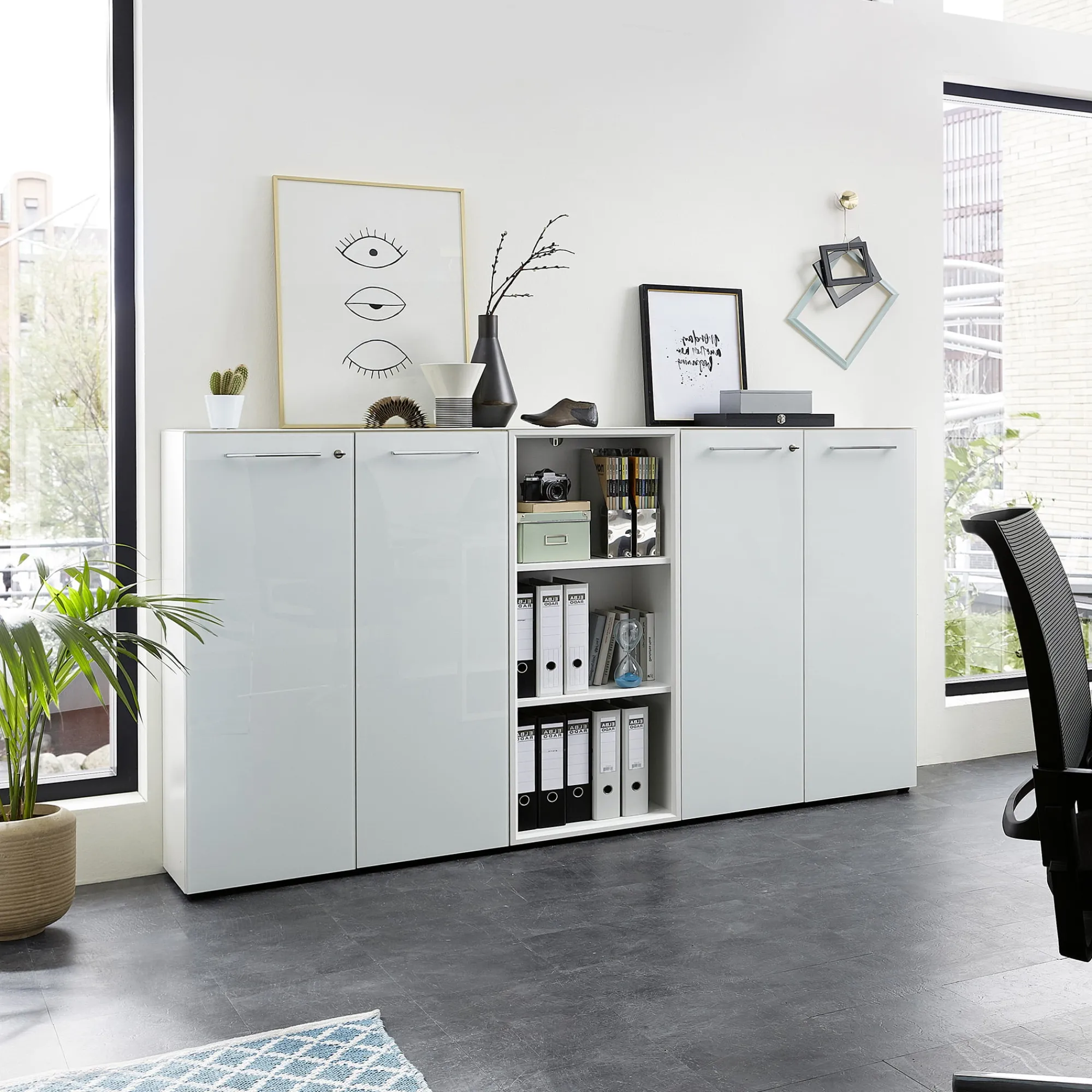 Kantoorkasten^Huisenthuis Lage dichte kantoorkast Destin Wit