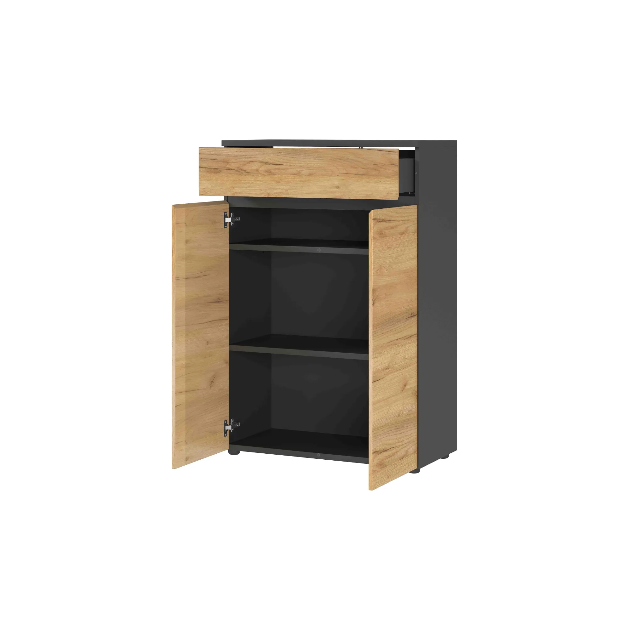 Kantoorkasten^Huisenthuis Lage dichte kantoorkast Rio Grafiet Eiken