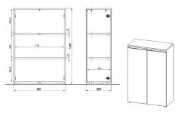 Kantoorkasten^Huisenthuis Lage kantoorkast Chicago 120 cm Kasjmier