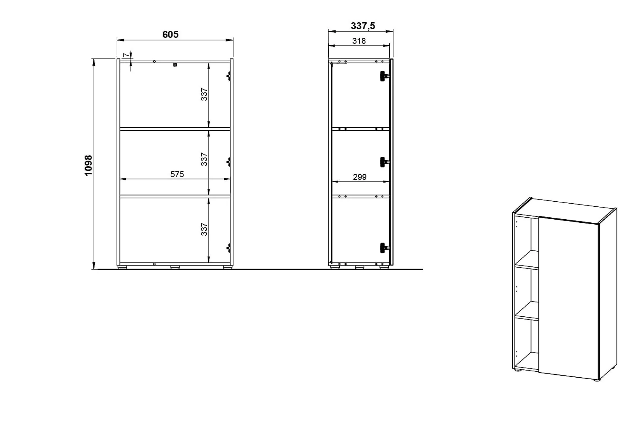 Kantoorkasten^Huisenthuis Lage kantoorkast Orlando 110 cm Kasjmier