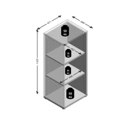 Kantoorkasten^Huisenthuis Lage open kast Nereus 47 cm Wit