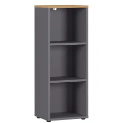 Kantoorkasten^Huisenthuis Lage smalle kantoorkast Ergonoma Eiken Antraciet, Eiken