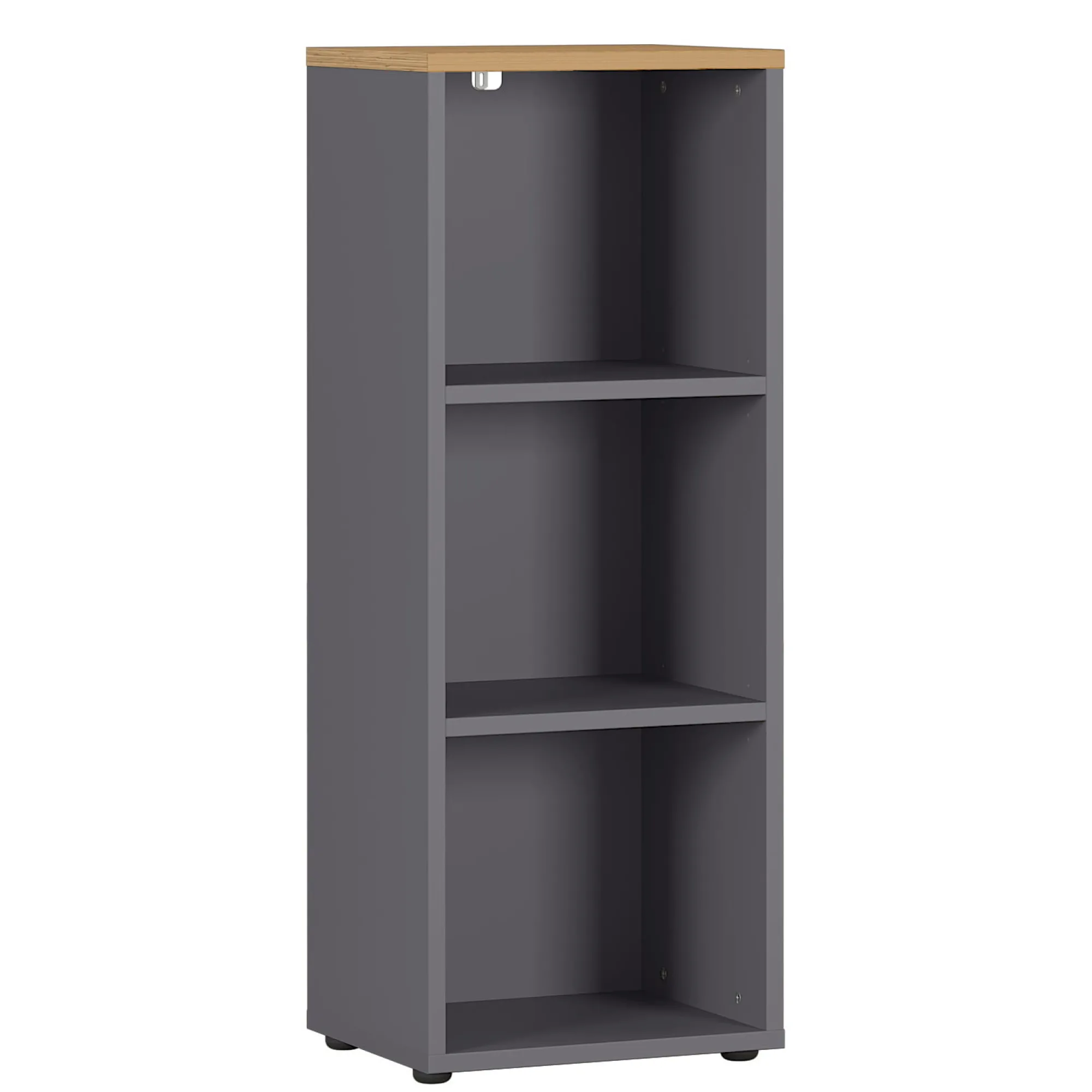 Kantoorkasten^Huisenthuis Lage smalle kantoorkast Ergonoma Eiken Antraciet, Eiken