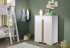 Kinderkamerkasten^Huisenthuis Lage Tweedeurskast Dex Grenen Wit