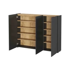 Opbergkasten^Huisenthuis Opbergkast Aniek 105 cm Grafiet Eiken