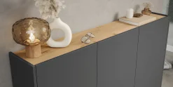 Opbergkasten^Huisenthuis Opbergkast Aniek 105 cm Grafiet Eiken