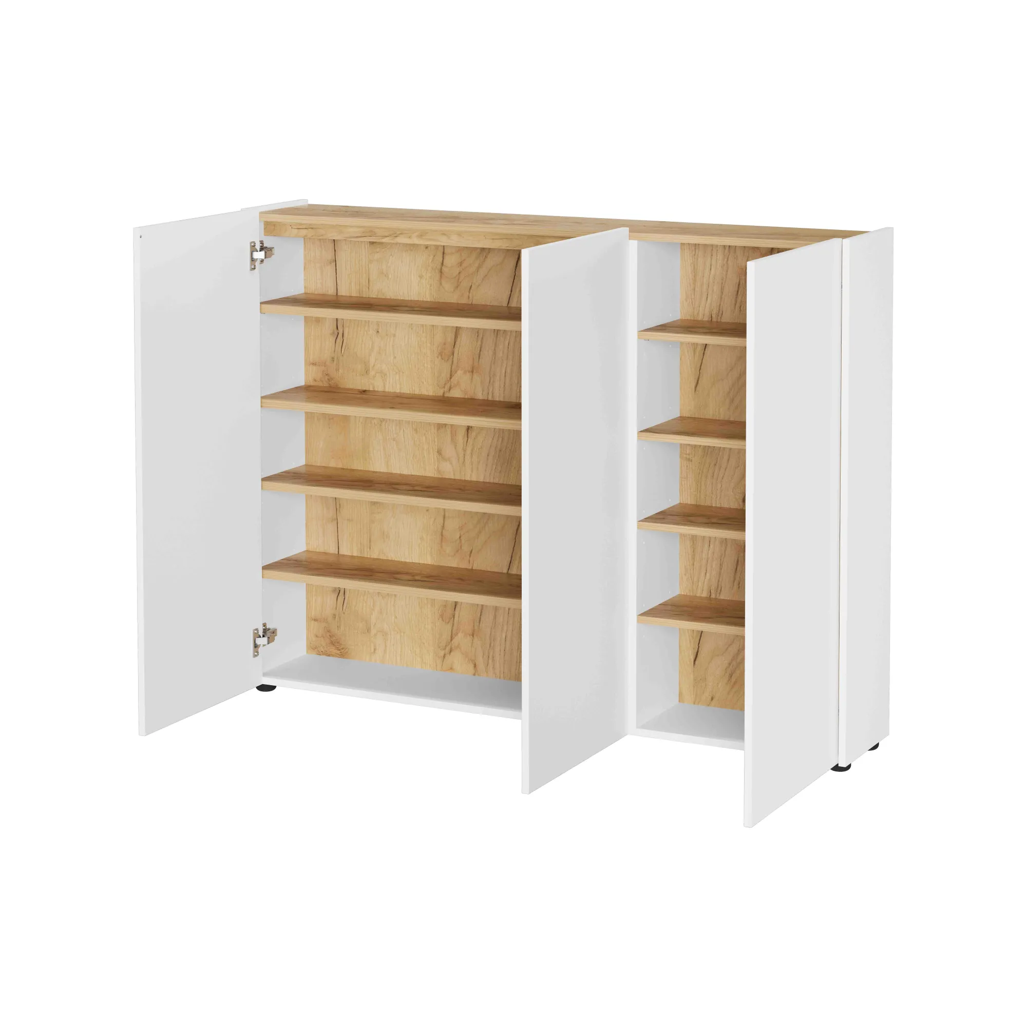Opbergkasten^Huisenthuis Opbergkast Aniek Wit Eiken 105 cm Wit-Eiken