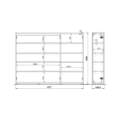 Opbergkasten^Huisenthuis Opbergkast Aniek Wit Eiken 105 cm Wit-Eiken