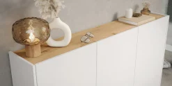 Opbergkasten^Huisenthuis Opbergkast Aniek Wit Eiken 105 cm Wit-Eiken