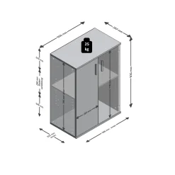 Opbergkasten^Huisenthuis Opbergkast Ares Beton 60 cm