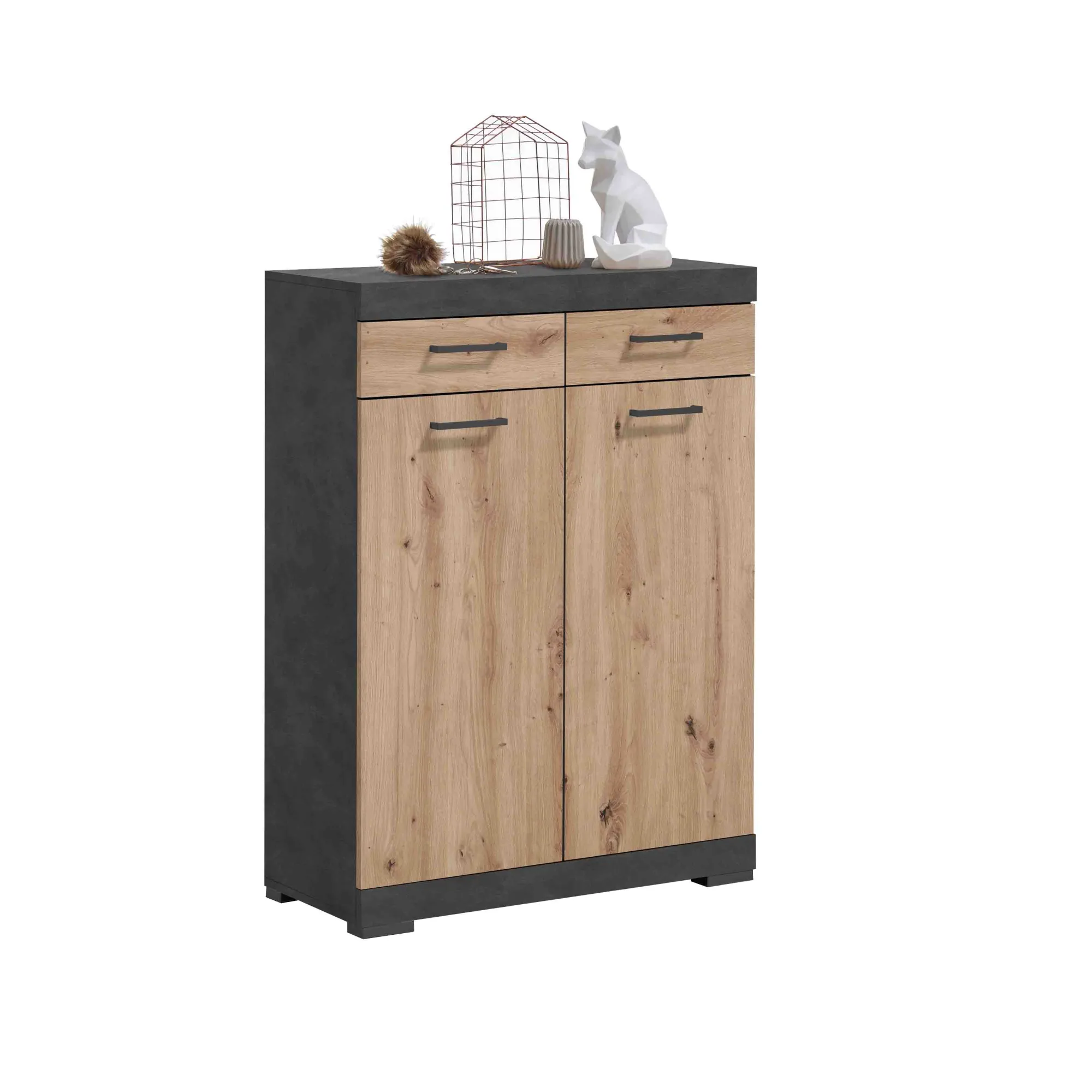 Opbergkasten^Huisenthuis Opbergkast Hermes Artisan Eiken 80x35x110 cm
