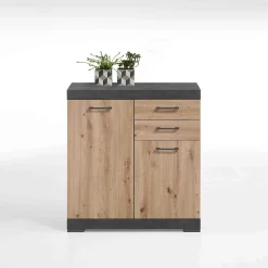 Opbergkasten^Huisenthuis Opbergkast Hermes 80x35x90 cm – 2 Artisan Eiken