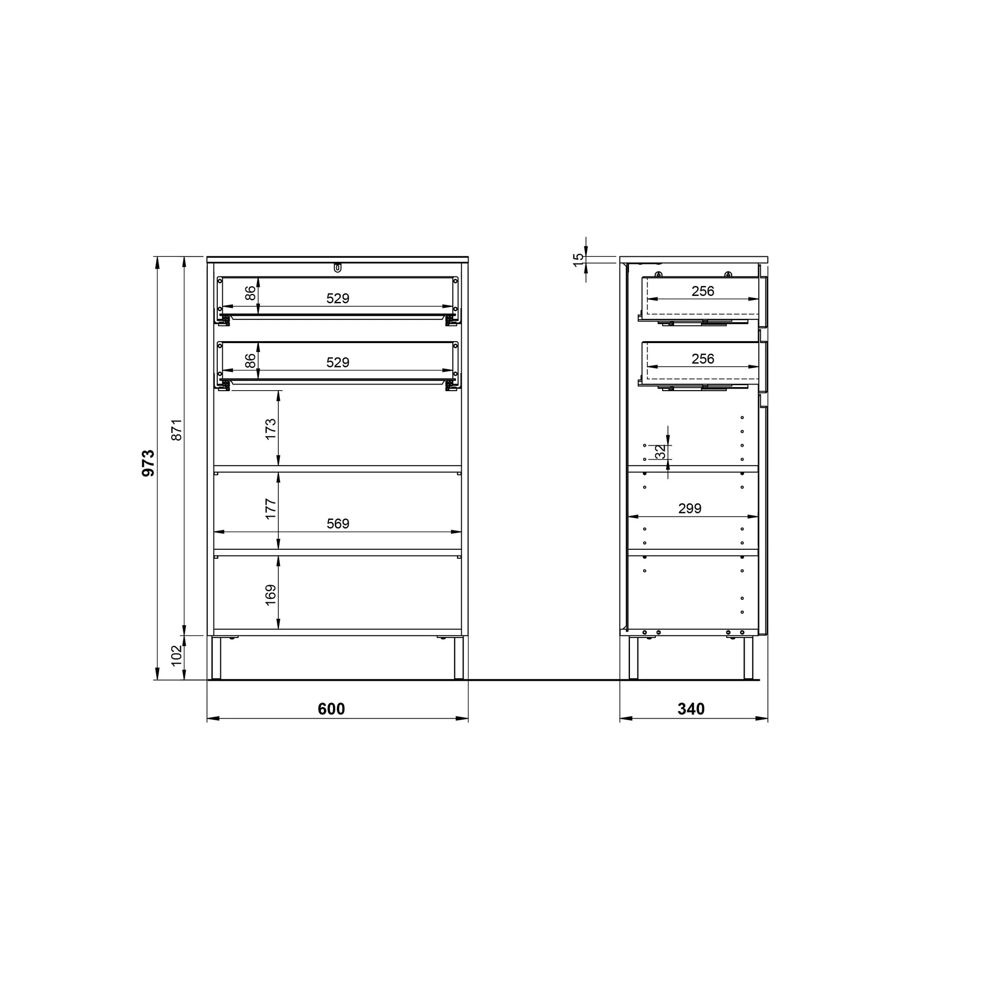 Badkamerkasten^Huisenthuis Opbergkast Samos Eiken 60 cm