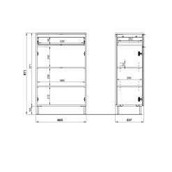 Badkamerkasten^Huisenthuis Opbergkast Zadar 60 cm Kasjmier