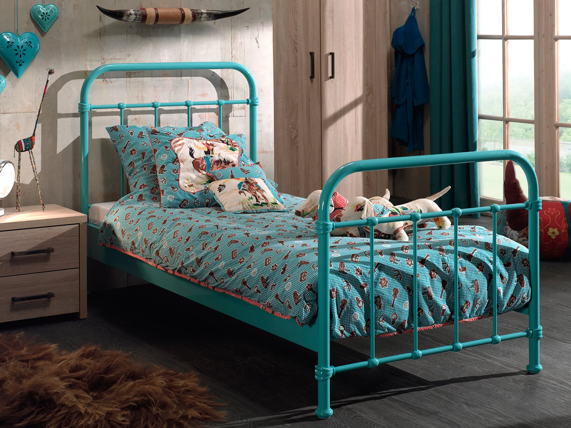 Kinderbedden^Huisenthuis 1-Persoonsbed Sam-1M Mintgroen