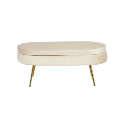 Poefen^Huisenthuis Poef Chanelle Velvet 99 cm Beige
